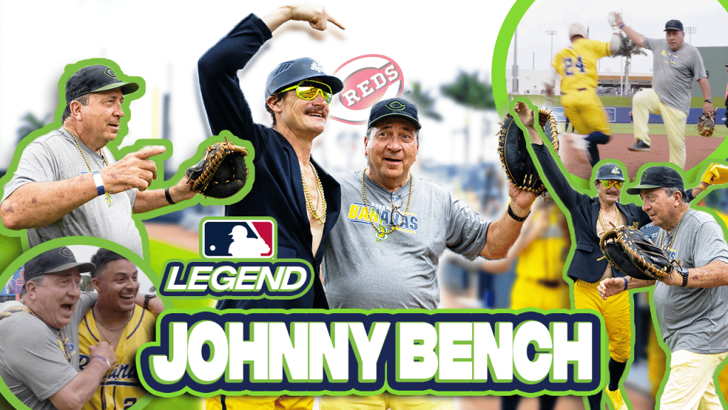 mlb-hall-of-famer-johnny-bench-coaches-first-the-savannah-bananas